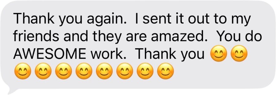 A client message: After sending the new site round to friends