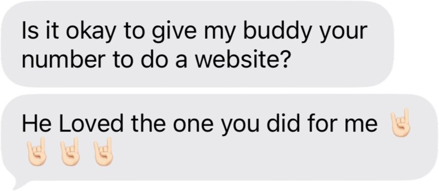 A client message: Asking to refer a friend