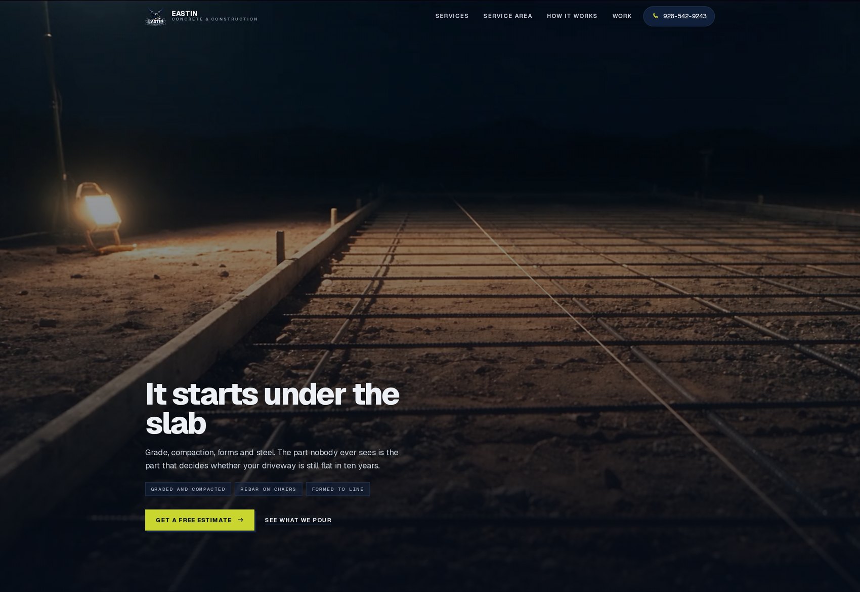 The Eastin Concrete website
